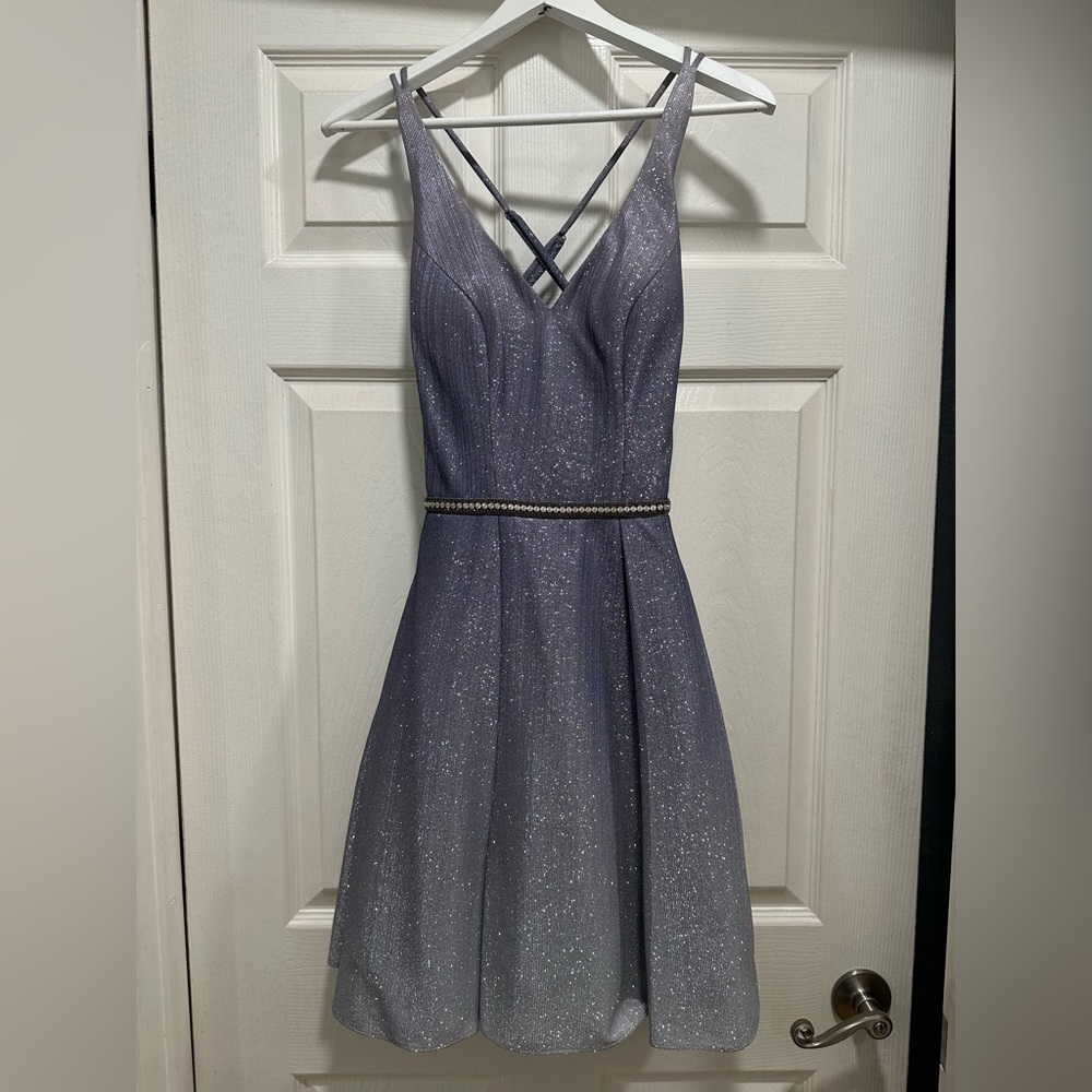 Camille La Vie formal purple sparkle dress